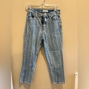 PacSun Blue and White Striped Women's Jeans